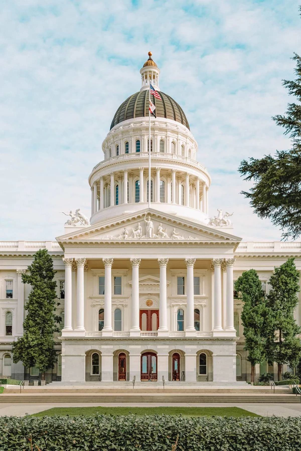 The California State Capitol dome in Sacramento
