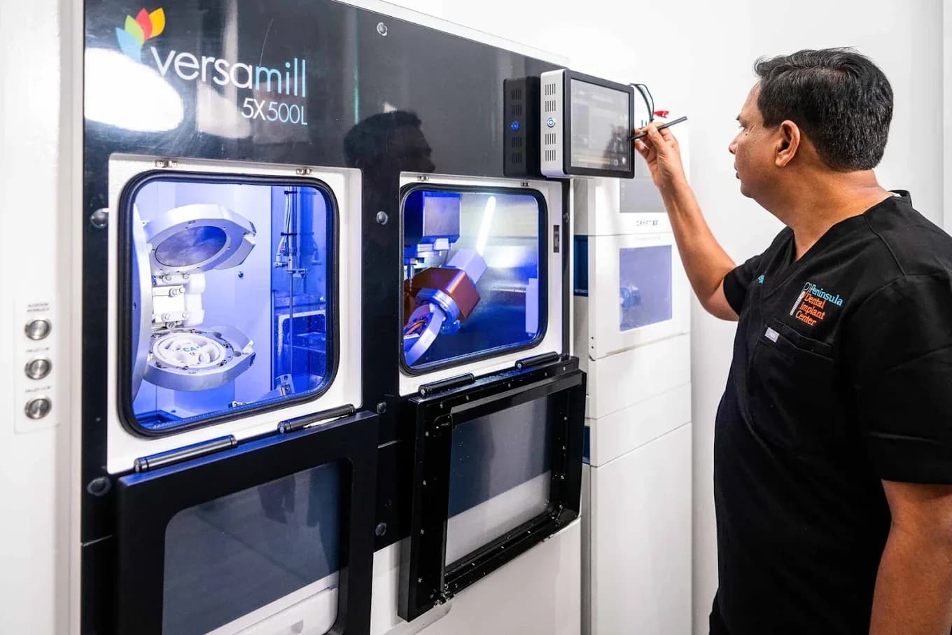 Andy Jain operating the in-house Versamill system
