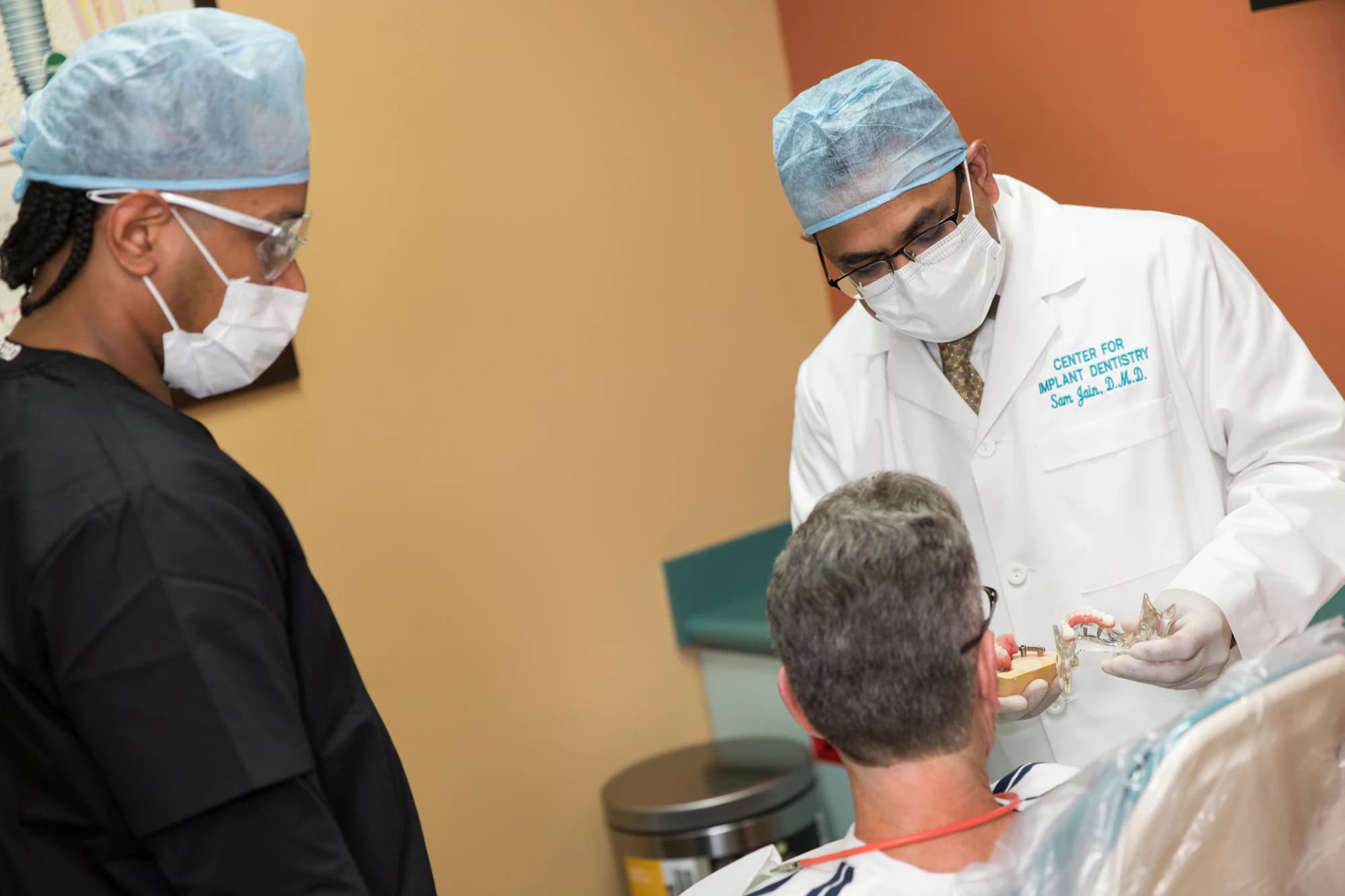 A restoration being fitted in the operatory